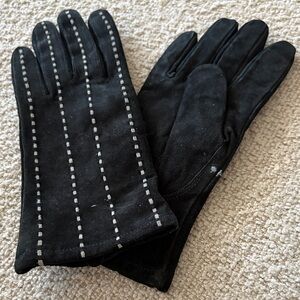 Chic Black Gloves with White Accents